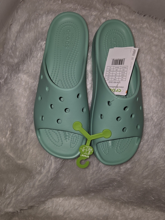 CROCS Shoes - CROCS Classic Slide Sandals - Seafoam
